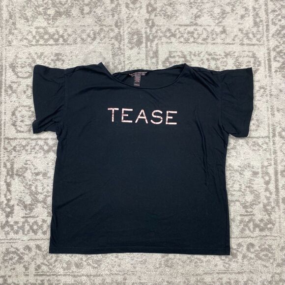 Victoria's Secret Tops - Victoria Secret T Shirt Lounge Tease Print Casual Womens Short Sleeve Size Large